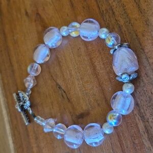 Pink Glass Beaded Bracelet